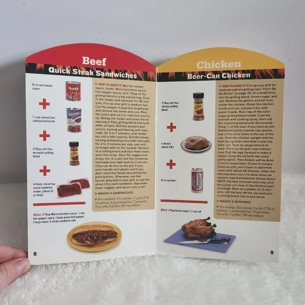 Men's Health Hard Cover Pages A Man A Can A Plan A Grill 2 Recipe Books